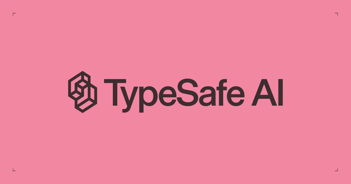 TypeSafe AI logo on a pink background